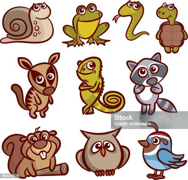 Cartoon Animals Set Stock Illustration - Download Image Now - Art, Beaver, Cartoon