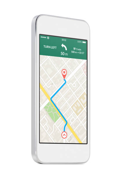 istock White modern mobile smart phone with map gps navigation app on the screen 843281942