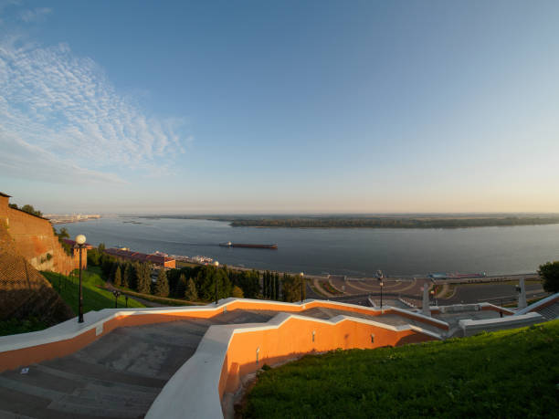 vista panorâmica do rio volga - oka river - fotografias e filmes do acervo