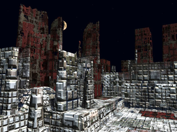 istock Alien City - fantasy urban structures 3d rendering 843284774