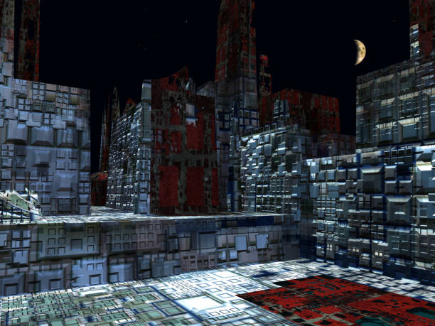 istock Alien City - fantasy urban structures 3d rendering 843285048
