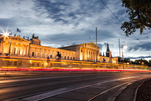 istock Austrian Parliament building on Ring Road in Vienna 843286362