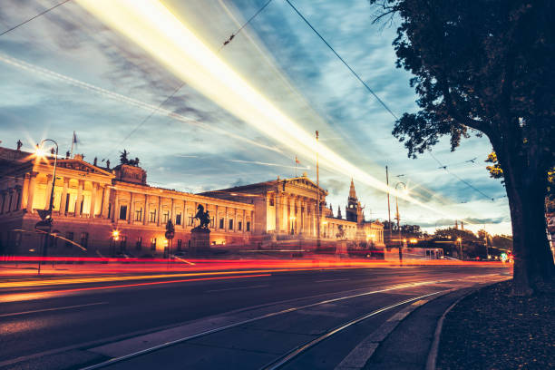 Austrian Parliament building on Ring Road in Vienna