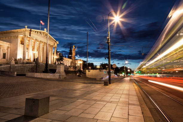 istock Austrian Parliament building on Ring Road in Vienna 843289150