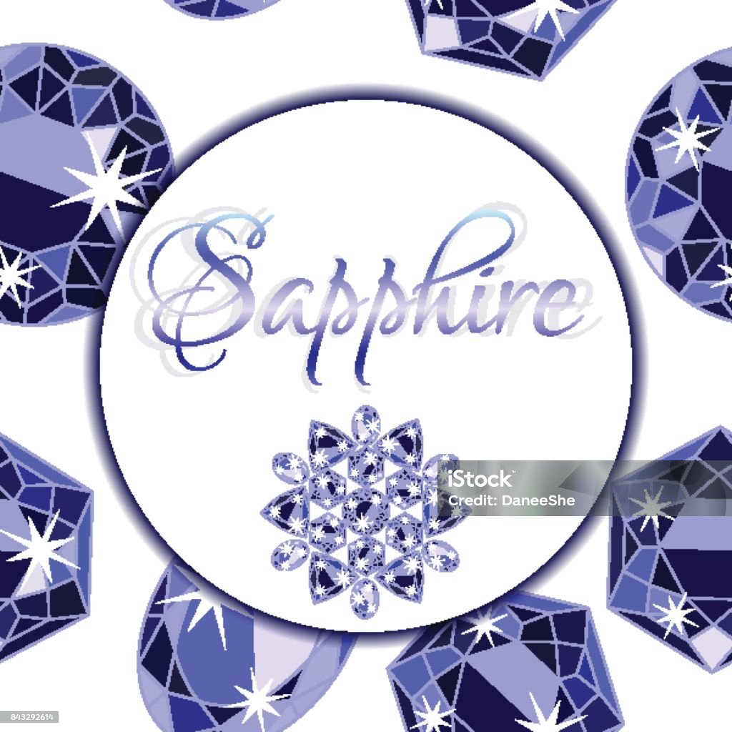 Saphite Label Sapphire Label On Scattering From Gems Stock Illustration - Download ...