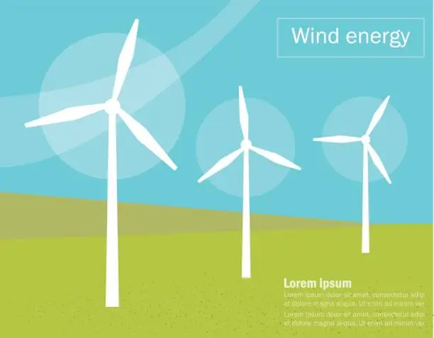 Vector illustration of Wind generators. Vector