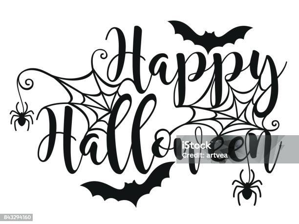 Halloween Lettering Poster Stock Illustration - Download Image Now - Halloween, Flyer - Leaflet, Greeting Card