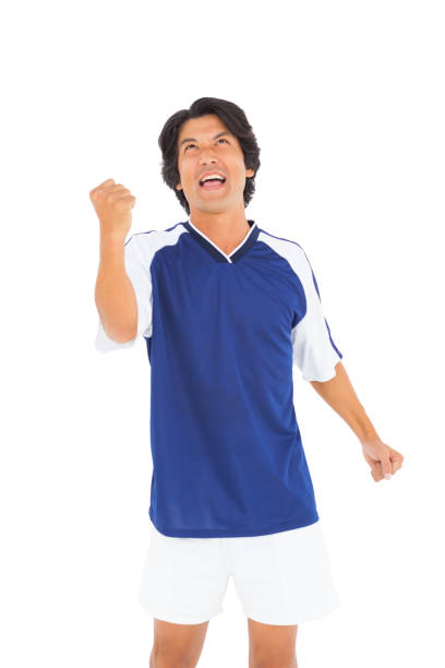 istock Football player in blue celebrating 843297188