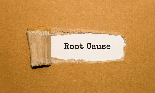 The text Root Cause appearing behind torn brown paper The text Root Cause appearing behind torn brown paper causeway photos stock pictures, royalty-free photos & images