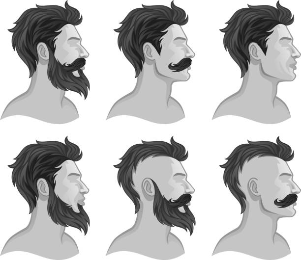 berbagai gaya pria - barbershop australia ilustrasi stok