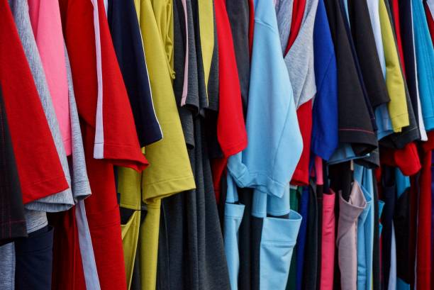 istock bright colored texture of fragments of clothes 843325938