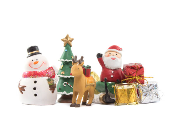 istock santa snowman reindeer celebration isolated 843326040