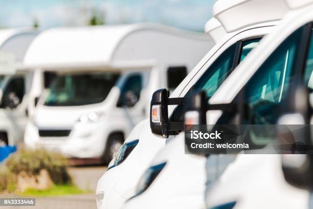 Rv Campers For Sale Stock Photo - Download Image Now - Motor Home, Selling, Sale