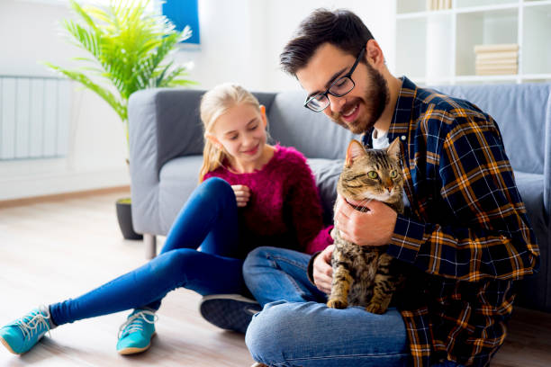 Family with a cat