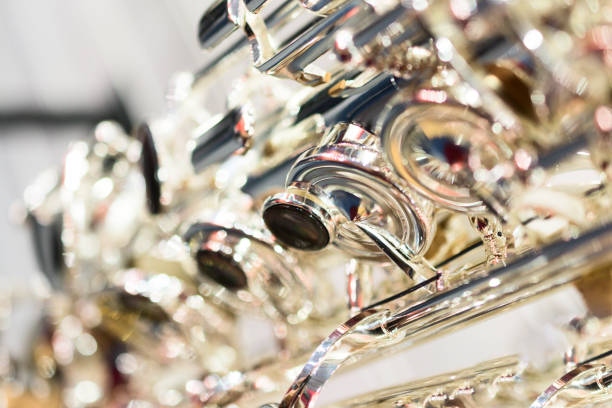 istock Shiny golden alto saxophone 843335072