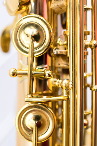 istock Shiny golden alto saxophone 843337338