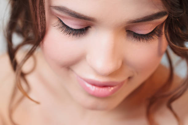 istock Attractive girl with beautiful eyelashes. Close-up 843338970
