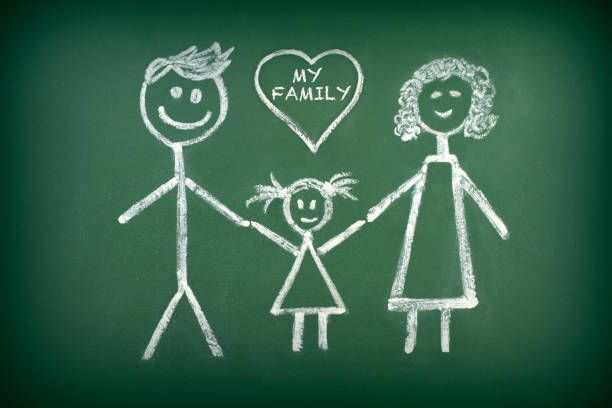 istock Drawing of family with chalk 843352302