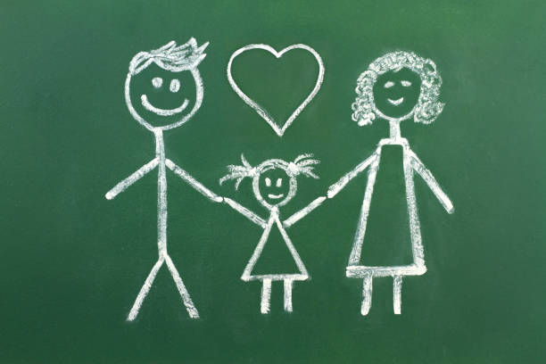 istock Drawing of family with chalk 843364382