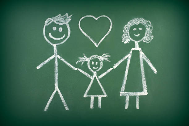 istock Drawing of family with chalk 843364518