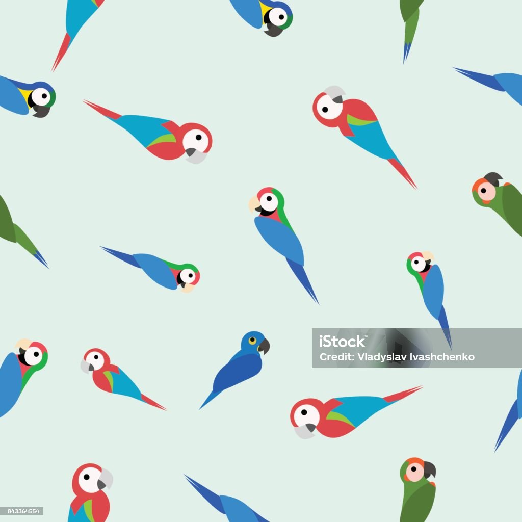 Parrot Textured Seamless Texture With Different Kinds Of Parrots Stock Illustration ...