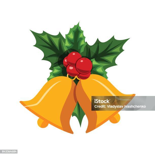 The Christmas Bell Isolated On The White Background Stock Illustration - Download Image Now