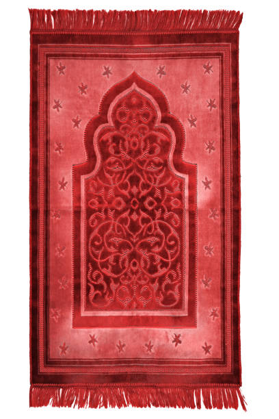 Prayer rug for muslims on white background