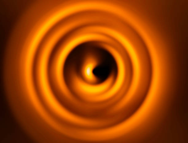 istock Abstract background from glowing round beams 843371924