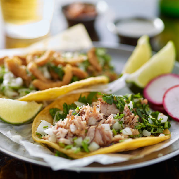 istock authentic mexican street taco plate with pork 843376512