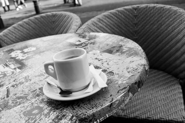 istock cup of coffee on table in terrace of bar 843380938