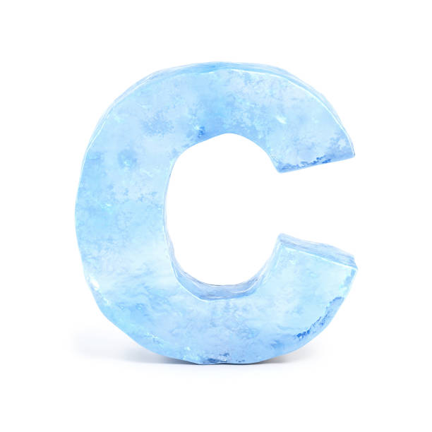 얼음 글꼴 문자 c - alphabet letter crystal isolated stock illustrations