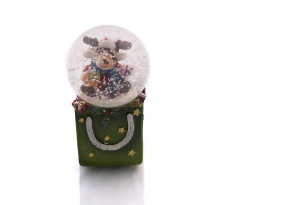 istock snow globe with a reindeer - isolated on white 843390404