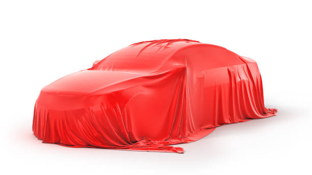 Presentation of the car Presentation of the car. Car under the cloth. 3d illustration covering stock pictures, royalty-free photos & images
