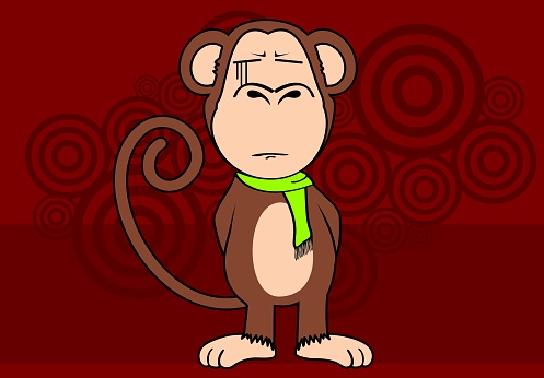 Funny Monkey Expression Cartoon Background5 Stock Illustration - Download  Image Now - Animal, Ape, Brown - iStock