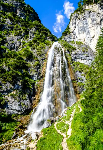 dalfazer waterfall at the achensee lake in austria