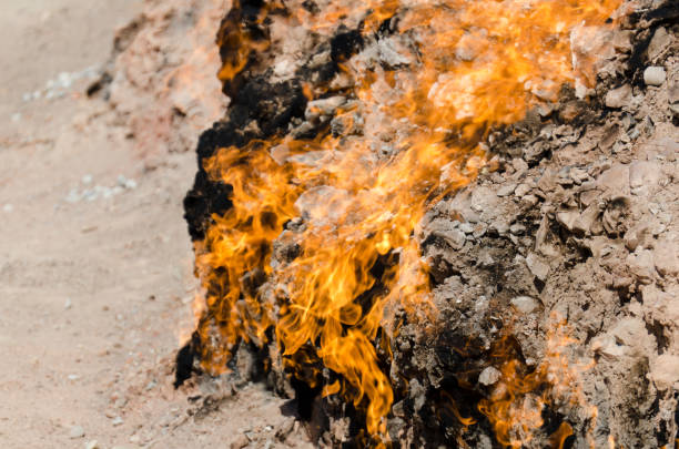 istock Yanar Dag meaning burning mountain is a natural gas fire 843401366