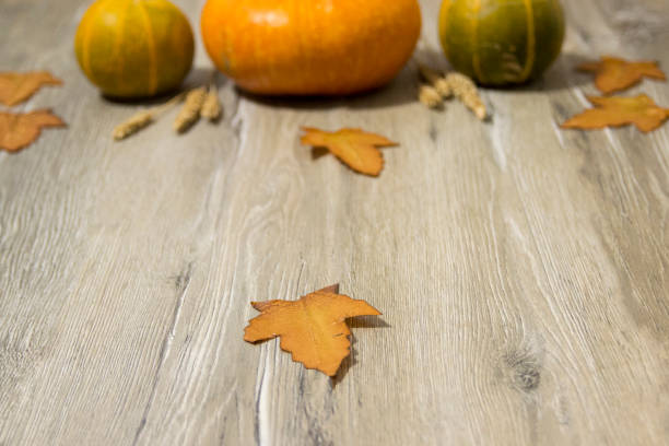 istock Halloween pumpkin head jack lantern on wooden background 843401526