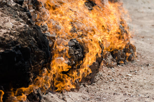istock Yanar Dag meaning burning mountain is a natural gas fire 843401810