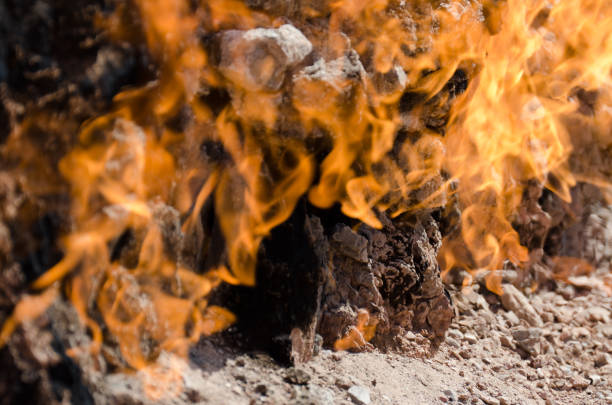 istock Yanar Dag meaning burning mountain is a natural gas fire 843401994