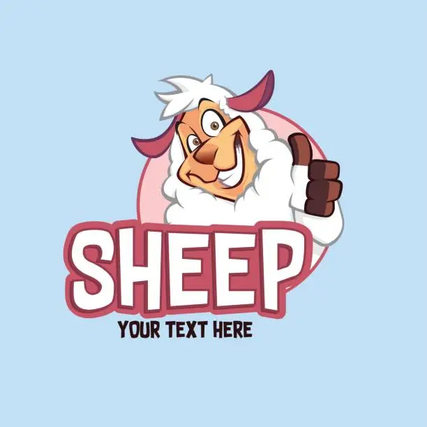 Vector illustration of Sheep Character Illustration