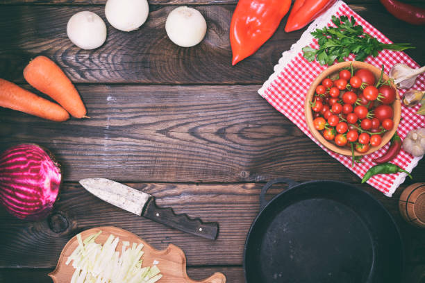 istock fresh ripe vegetables: tomatoes, onions, carrots and cabbage 843405082