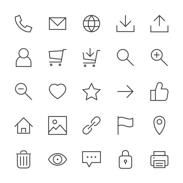 Most used webdesign icons, ui set vector art illustration