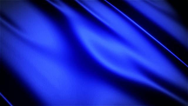 Blue glossy cloth satin realistic seamless loop waving animation