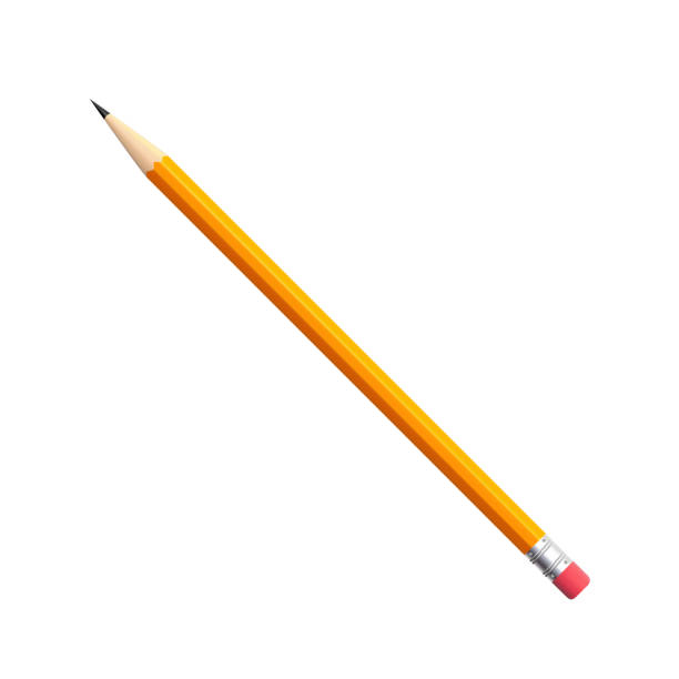 Simple pencil with eraser Simple pencil with eraser pencil cartoon stock illustrations