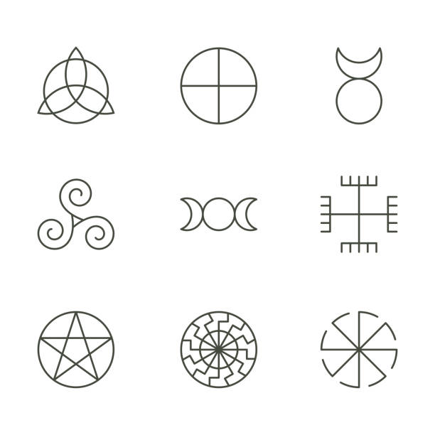 古代の異教のシンボル、謎の神聖なアイコン、イラスト - triquetra点のイラスト素材／クリップアート素材／マンガ素材／アイコン素材