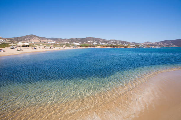 Beautful clean and clear water at Antiparos Beach, Antiparos Island, Paros, Cyclades Islands, Greece