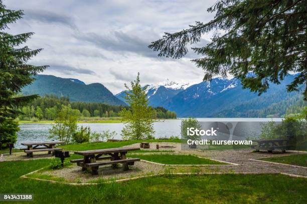 Campeggio Baker Lake - Fotografie stock e altre immagini di Stato di Washington - Stato di Washington, Campeggiare, Picnic