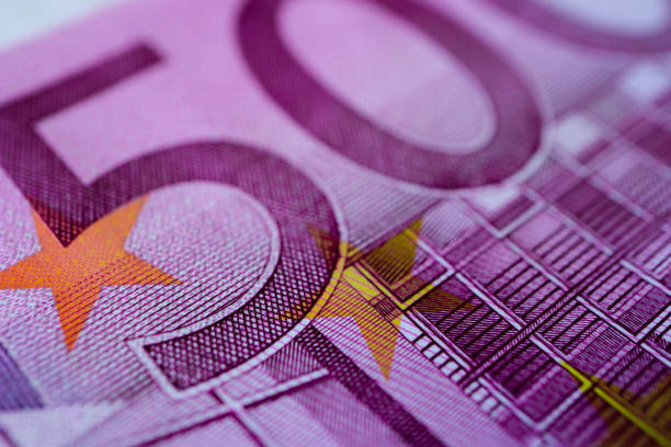 500 euro banknote on the green background