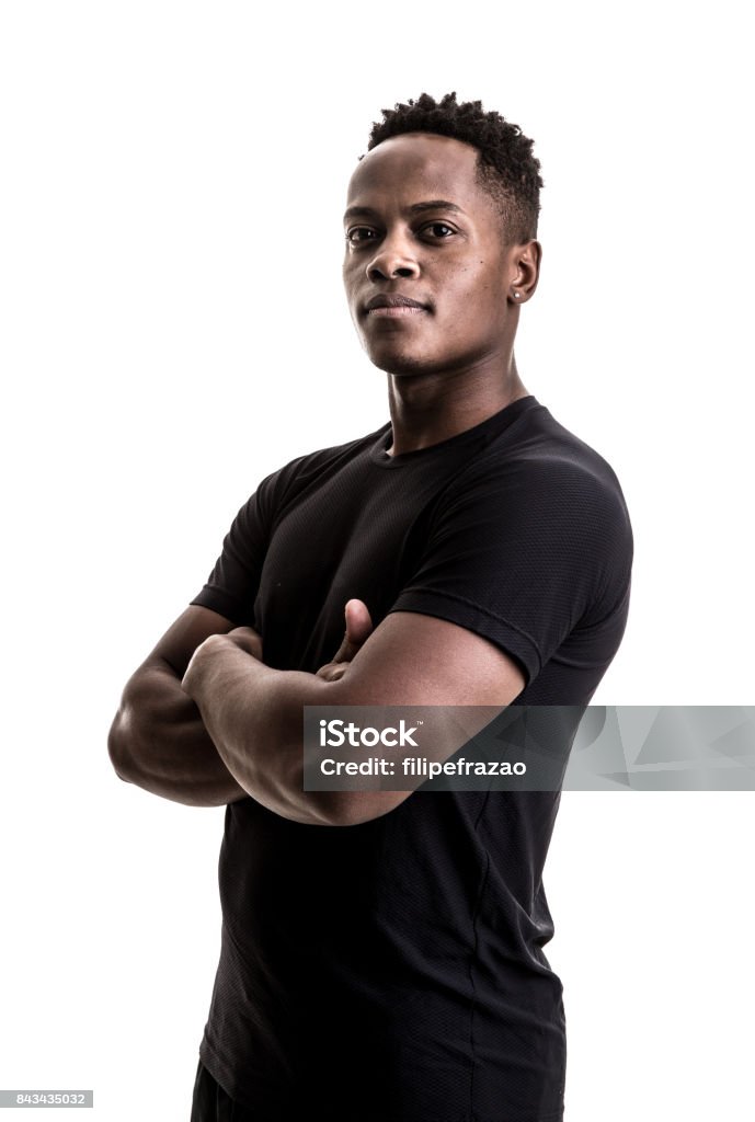Portrait of an afro athletic man People Collection Fitness Instructor Stock Photo