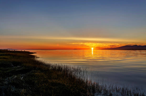 istock estuary where river meets sea at sunset 843441330